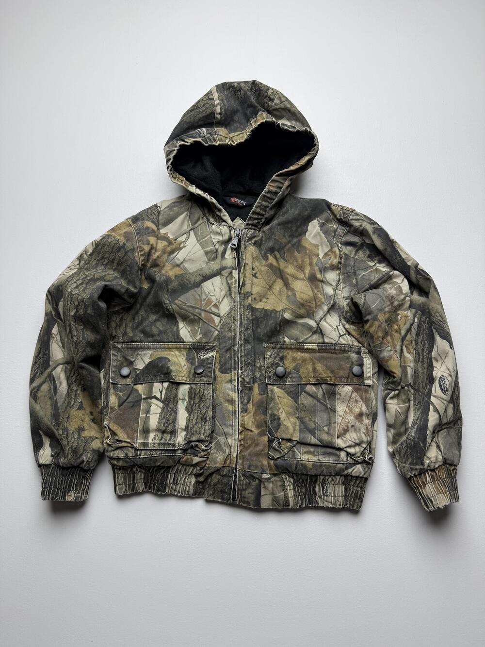 Outfitters Ridge Jacket Boys Small 6/7 Brown Camo Hooded Quilted Winter Hunting